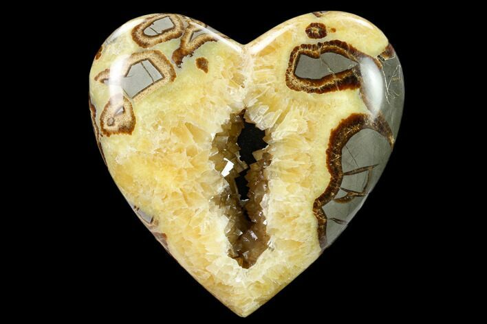 Polished, Utah Septarian Heart - Beautiful Crystals #160179